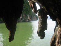 There are caves within many of the limestone islands
